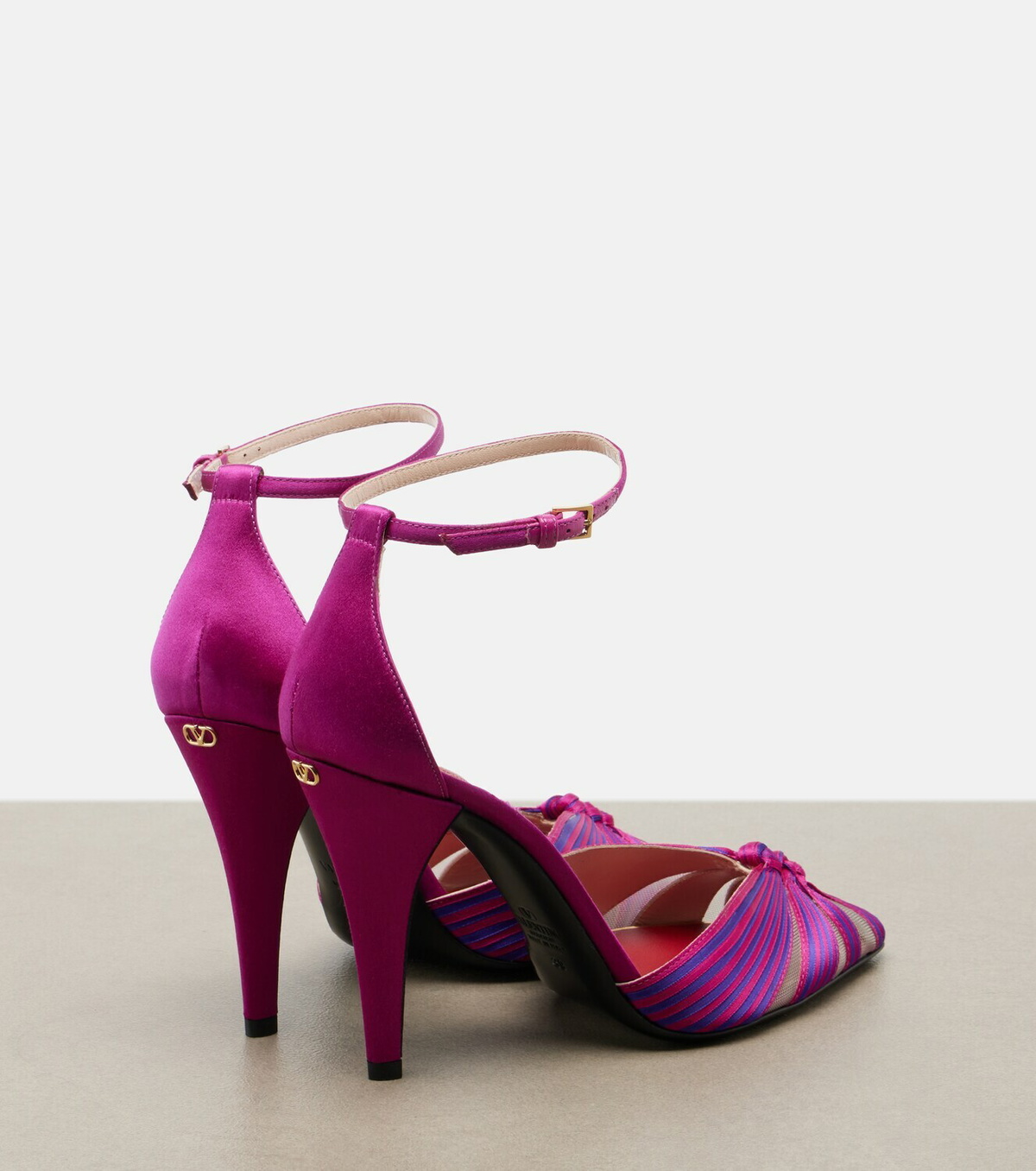 Valentino Garavani Annine leather-trimmed satin pumps