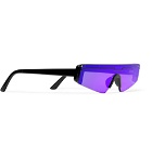 Balenciaga - Ski Rectangle-Frame Enamelled Acetate Sunglasses - Purple