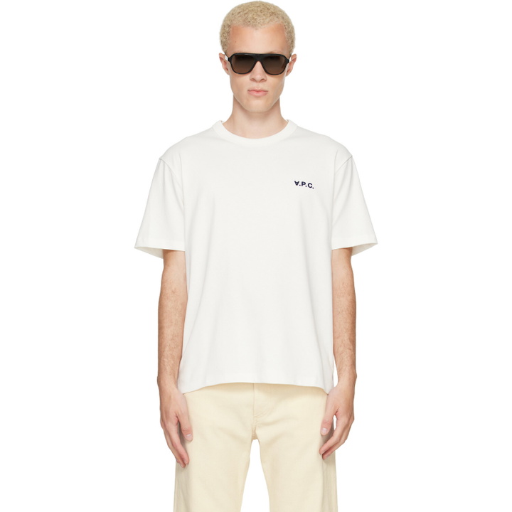 Photo: A.P.C. Off-White Boxy Petit 'VPC' T-shirt