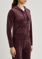 Juicy Couture Robertson Hooded Velour Sweatshirt Dark Red