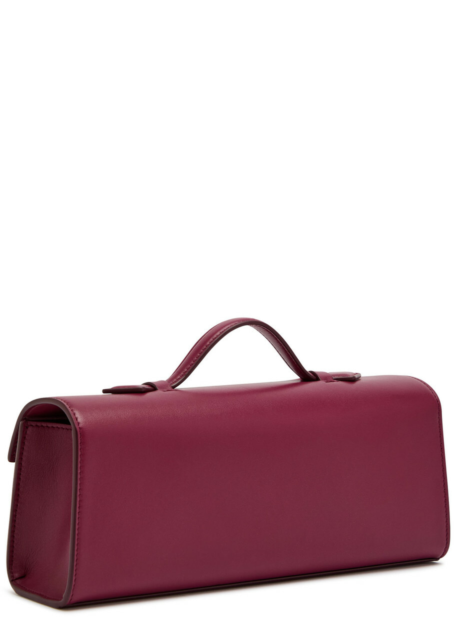 Savette Symmetry Slim Leather Pochette - Plum - One Size