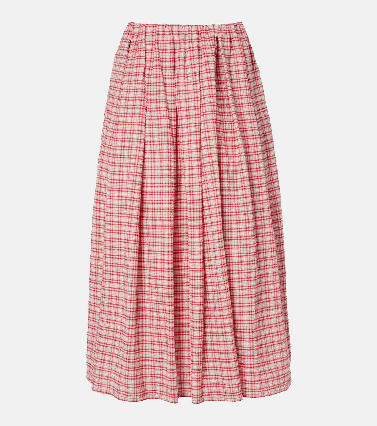 Faithfull Agora checked cotton midi skirt