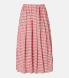 Faithfull Agora checked cotton midi skirt