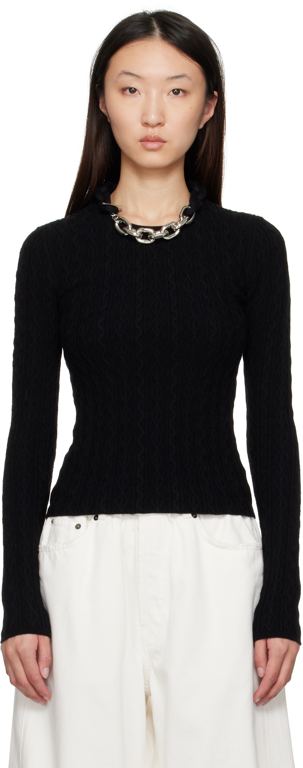 Rabanne Black Wool Sweater