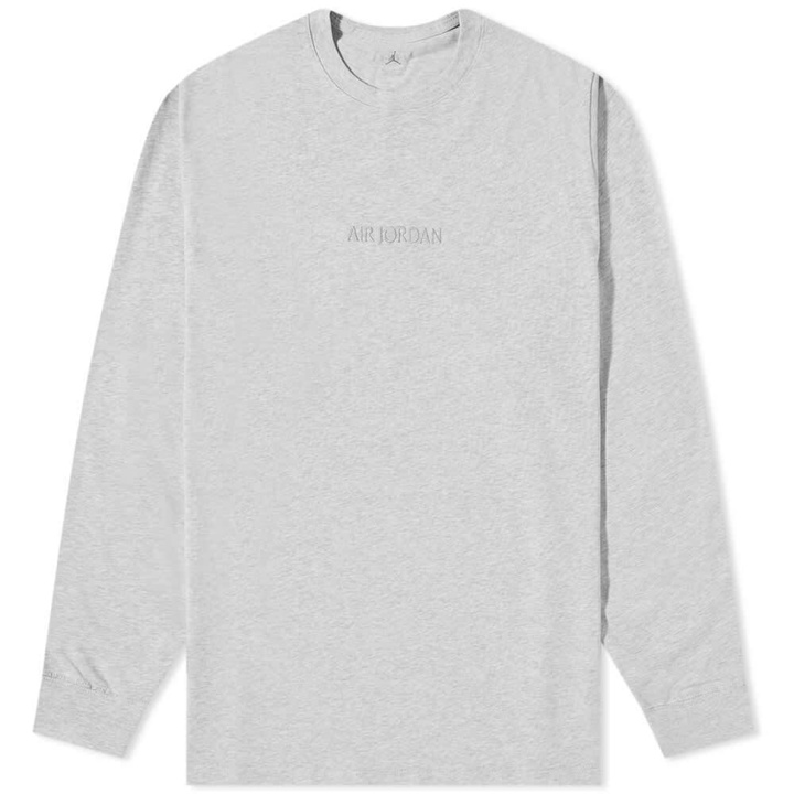 Photo: Air Jordan Men's Wordmark Long Sleeve T-Shirt in Grey Heather
