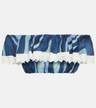 Pucci Marmo-print cotton crop top