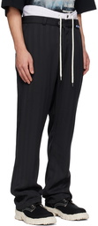 Miharayasuhiro Black Double Waist Trousers