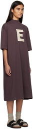Essentials Purple Short Sleeve Midi Dress
