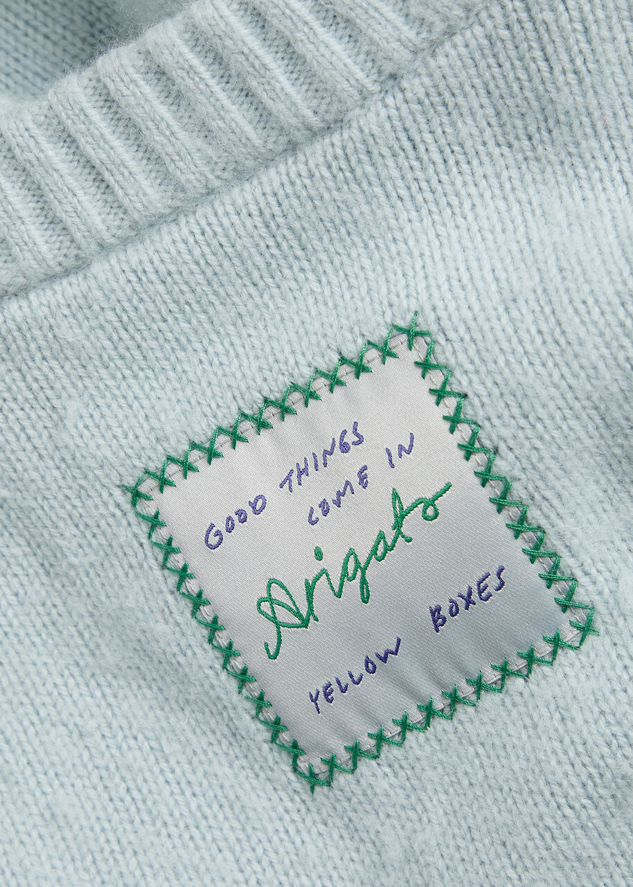 Axel Arigato Patch Beyond Wool-blend Sweatshirt Light Blue