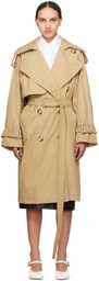 Sportmax Beige Ricamo Trench Coat
