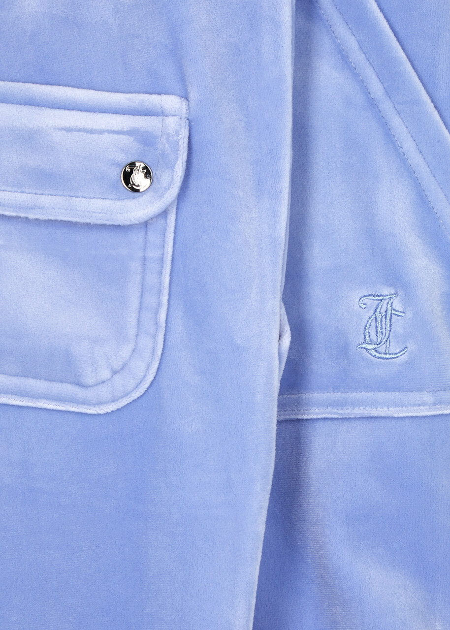 Juicy Couture Del Ray Logo Velour Sweatpants Mid Blu