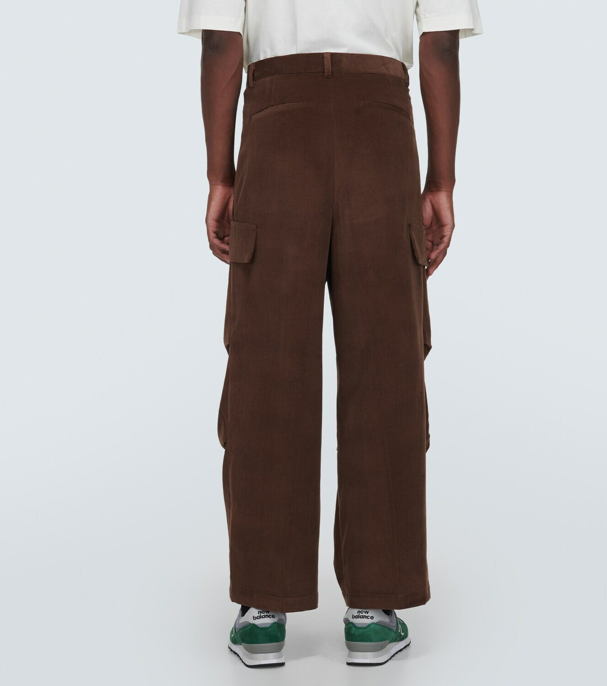 Brown Corduroy Wide Leg Cargo Pants