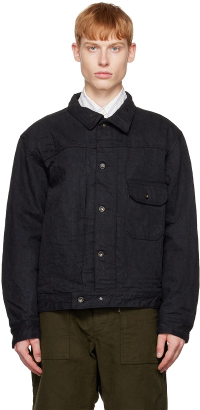 Photo: Engineered Garments Black Trucker Denim Jacket