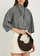Lemaire Fortune Croissant Mini Nubuck Leather Shoulder bag - Dark Brown - One Size