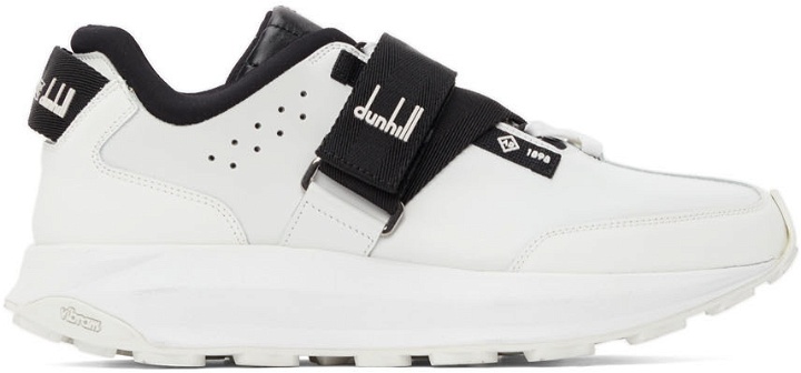 Photo: Dunhill White & Black Aerial Strap Sneakers