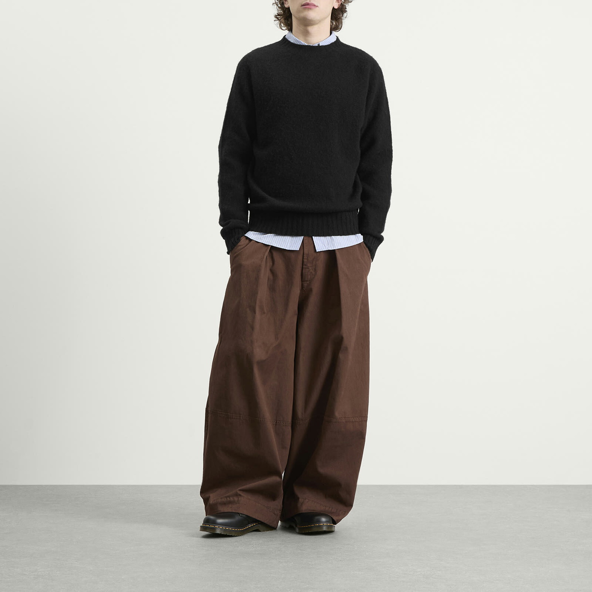 YMC Men's Garment Dyed Modal Deadbeat Trouser in Brown
