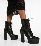 Alaïa Plateau leather platform ankle boots