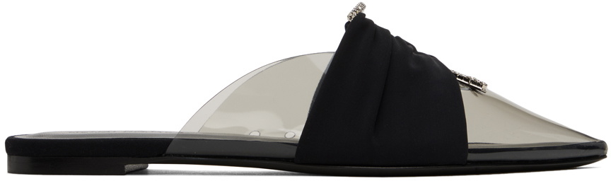 Nensi Dojaka Black Pointed Toe Mule Flats