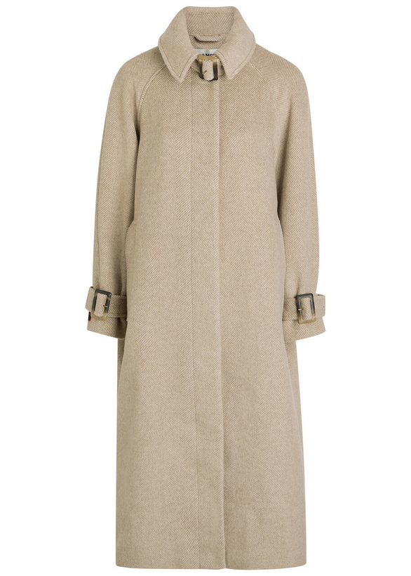 Photo: Damson Madder Jude Herringbone Wool-blend Coat Grey