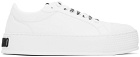 Moschino White Bumps & Stripes Sneakers
