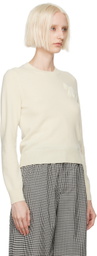 Comme des Garçons Girl Off-White Beaded Bow Sweater