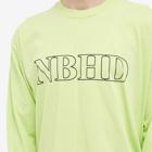 Neighborhood Men's Long Sleeve NH-4 T-Shirt in Neon Green