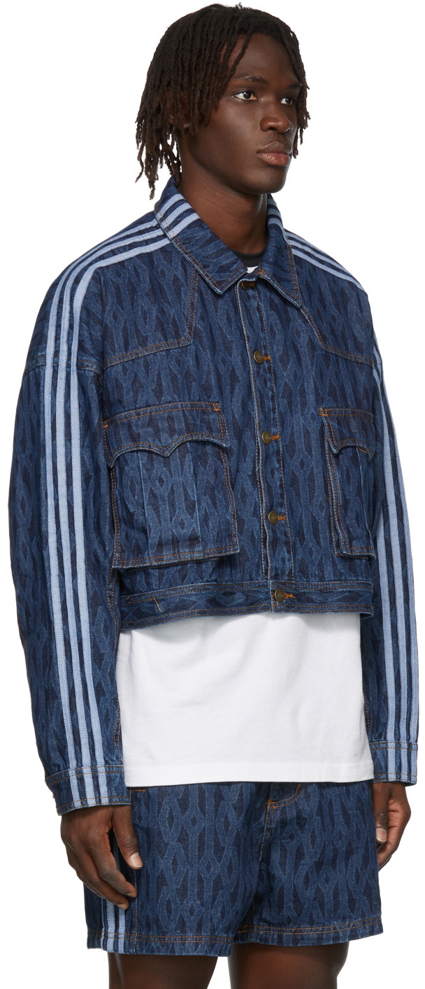 adidas x IVY PARK Blue Denim Monogram Jacket - ShopStyle