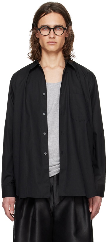 Photo: Comme des Garçons Shirt Black Spread Collar Shirt