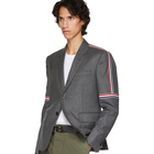 Thom Browne Grey Elastic Stripe Seamed Armhole Single-Breasted Blazer