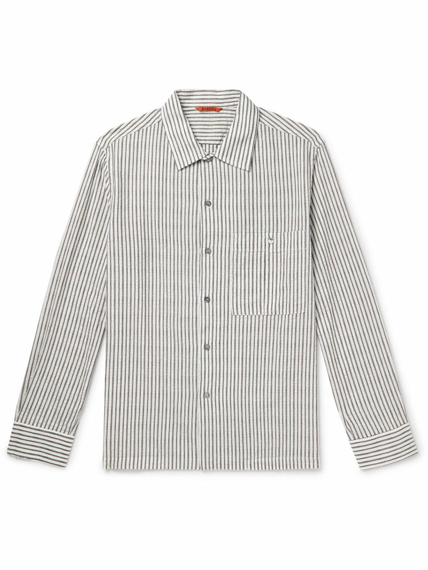 Photo: Barena - Striped Cotton-Seersucker Shirt - Gray