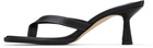 Aeyde Black Daphne Leather Thong Heeled Sandals