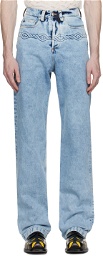 Stefan Cooke Blue Cable Corded Jeans
