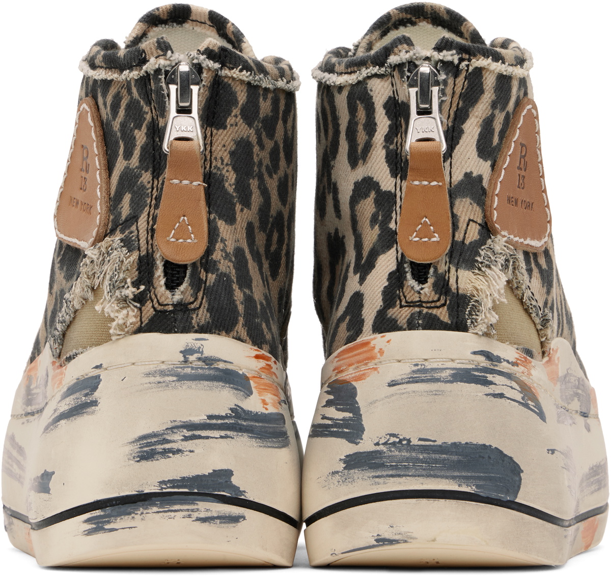 R13 Brown & Black Kurt High Top Sneakers
