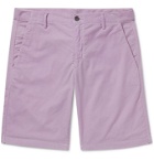 Massimo Alba - Slim-Fit Watercolour-Dyed Cotton-Corduroy Shorts - Purple