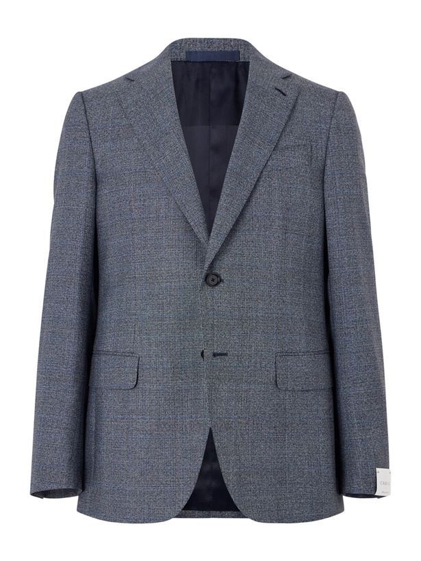 Photo: Caruso - Norma Prince of Wales Wool Suit Jacket - Blue