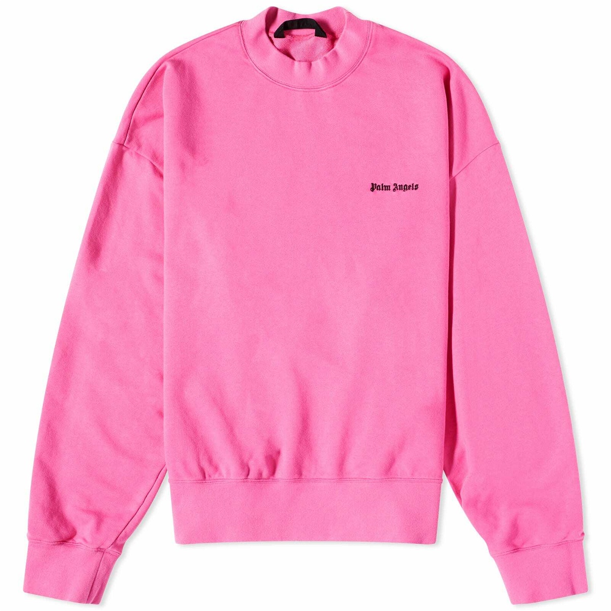 Photo: Palm Angels Men's Embroidered Small Logo Crew Sweat in Fuschia