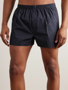 Sunspel - Printed Cotton Boxer Shorts - Blue