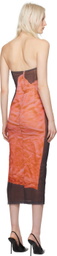 Miaou Pink & Brown Lila Midi Dress
