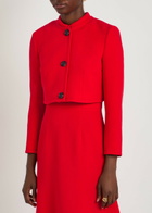 Emilia Wickstead Lizette Wool-crepe Cropped Jacket Red