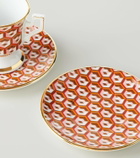 La DoubleJ Cubi Oro set of 2 espresso cups and saucers
