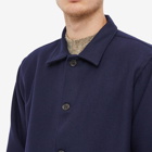 Universal Works Men's Melton Wool Easy Overshirt in Navy