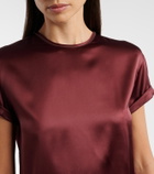 Brunello Cucinelli Monili silk-blend satin T-shirt