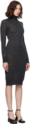 MM6 Maison Margiela Gray Turtleneck Midi Dress