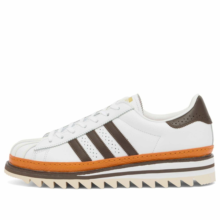 Photo: Adidas Men's x CLOT By EC Superstar Sneaker in Ftwr White/Coffee/Unity Orange