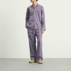 Tekla Fabrics Sleep Shirt in Chestnut Stripes