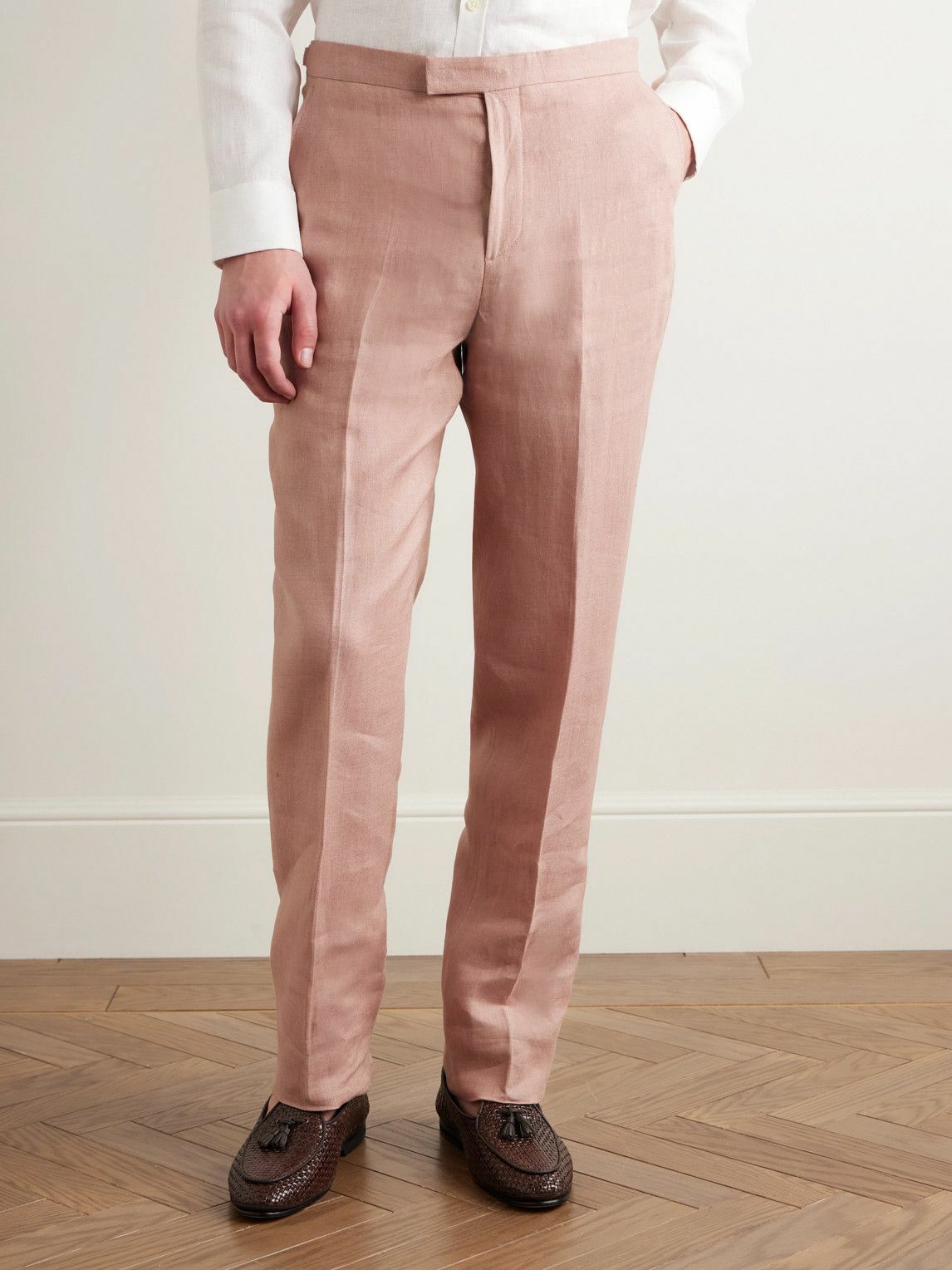 Favourbrook - Slim-Fit Linen Suit Trousers - Pink