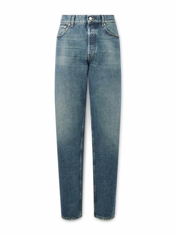 Photo: Thom Sweeney - Straight-Leg Distressed Jeans - Blue