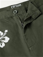 Sorry In Advance - Floral-Print Cotton-Blend Canvas Cargo Shorts - Green