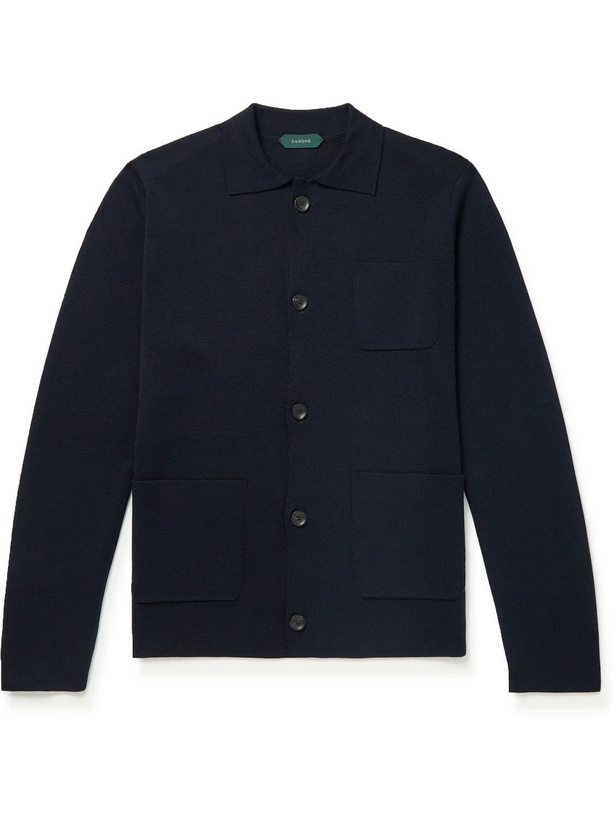 Photo: Incotex - Virgin Wool Cardigan - Blue