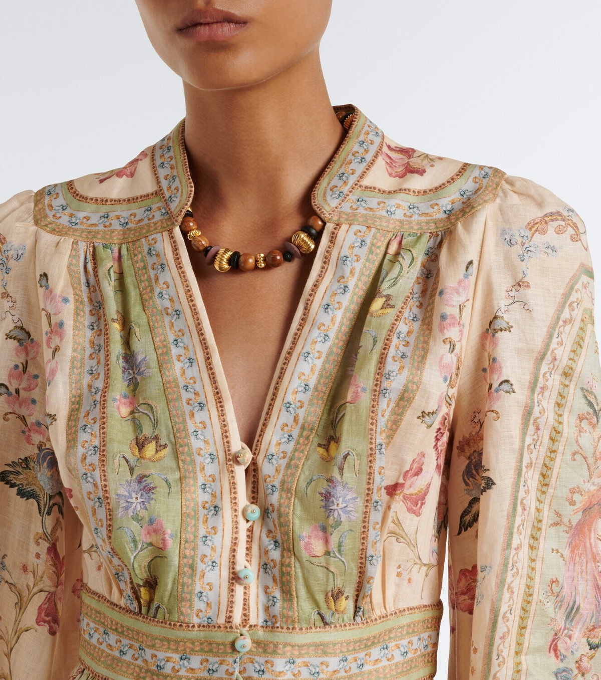 Zimmermann Roselight floral linen minidress